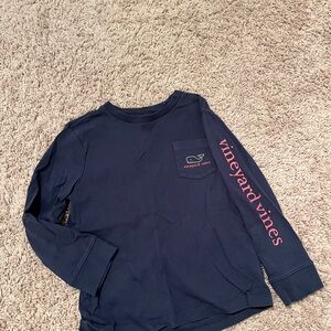 Vineyard Vines Kids Long Sleeve Tee in Navy and Pink